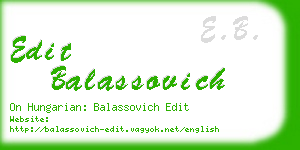 edit balassovich business card